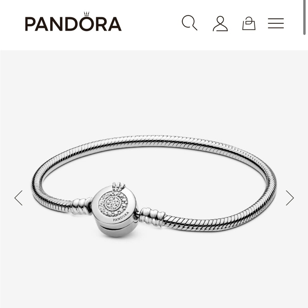 Pandora Moments Sparkling Crown O Snake Chain Bracelet